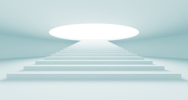3d Illustration of Blue Abdtract Staircase Background