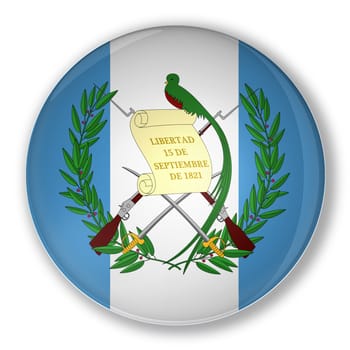 Illustration of a badge with flag of Guatemala with shadow