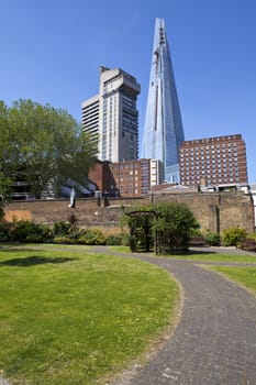 View of the Shard building in London.