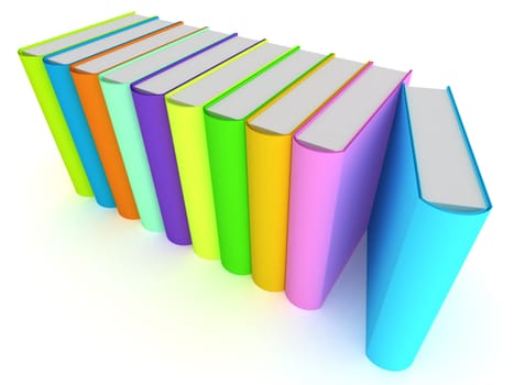 A Colouful 3d Rendered Illustration of a Row of Books