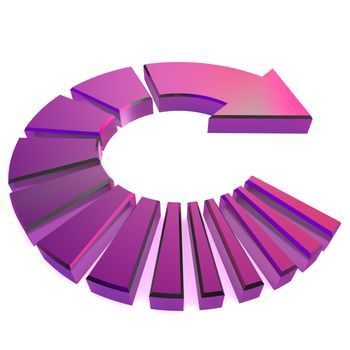 A Colourful 3d Rendered Purple Circular Arrow Illustration