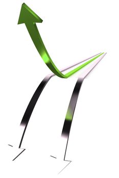 A Colourful 3d Rendered Success Arrow Illustration