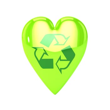 A Colourful 3d Rendered Love Recycling Heart Illustration