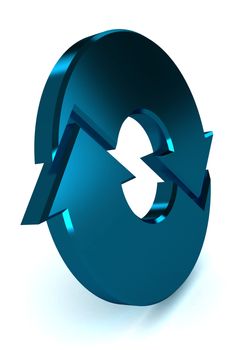 A Colourful 3d Rendered Blue Process Arrow Illustration