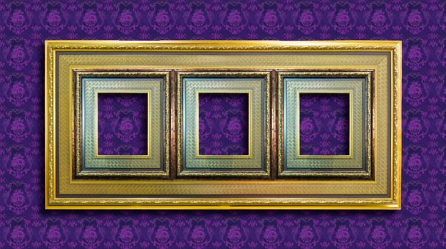 frame on purple wallpaper