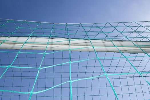 Soccer Net on blue sky