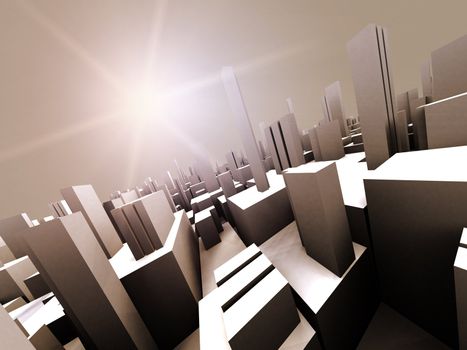 An abstract architectural design - 3d illustration