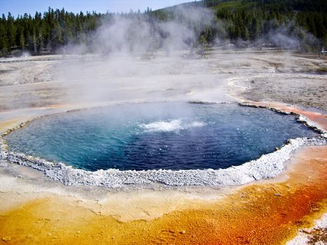 Colorful geothermal pools in Yellowstone National Park, USA