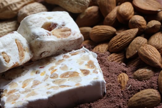 white nougat in cacao