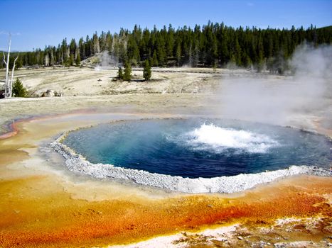 Colorful geothermal pools in Yellowstone National Park, USA