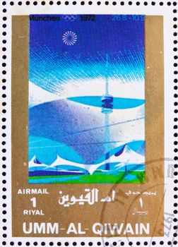 UMM AL-QUWAIN - CIRCA 1972: a stamp printed in the Umm al-Quwain shows Munich 1972, Germany, Olympic Games of the past, circa 1972