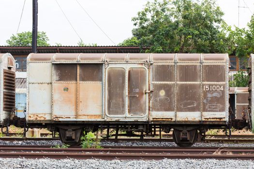Railroad container  with more rusty old
