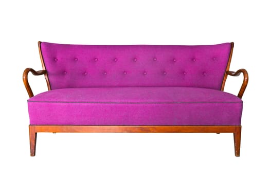 purple sofa isolated with clipping path