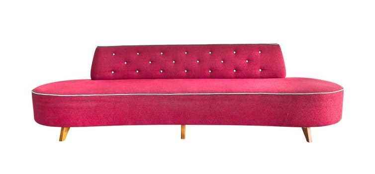 red sofa isolated with clipping path