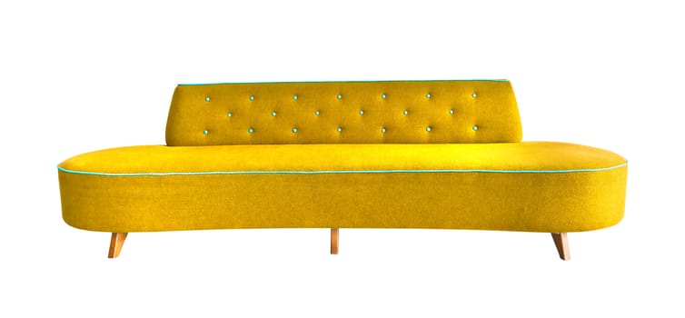yellow sofa isolated with clipping path