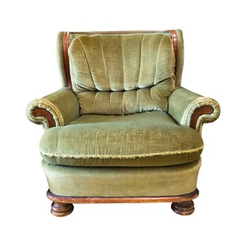 vintage blue armchair isolated with clipping path