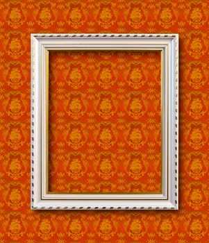 frame on yellow wallpaper with clipping path