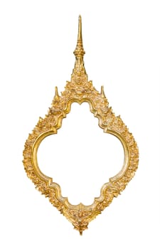 golden sculpture frame isolated with clipping path