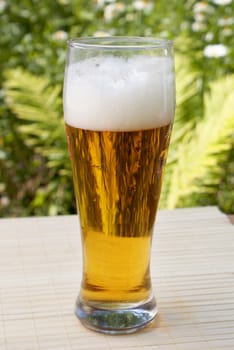 The big glass dark of cold barley beer