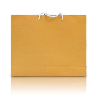 brown paper shopping bag isolated