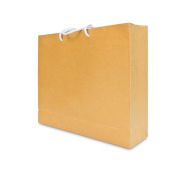 brown paper shopping bag isolated
