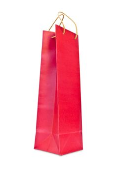 wine red paper bag isolated