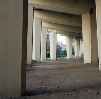 Support posts for the Gardner Expressway in downtown Toronto, Canada.