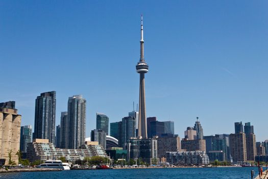 Downtown Toronto skyline with the CN Tower.
