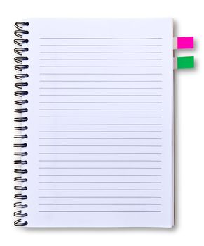 Notebook isolated on white background