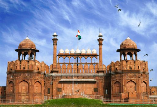 Famous Red Fort - Lal Qil'ah, UNESCO World Heritage Site in Delhi, India