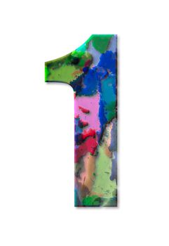 number one watercolor isolated