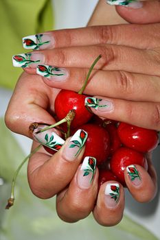 Beautiful female hands with manicure  