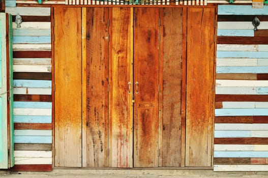 Ancient Thai wooden door