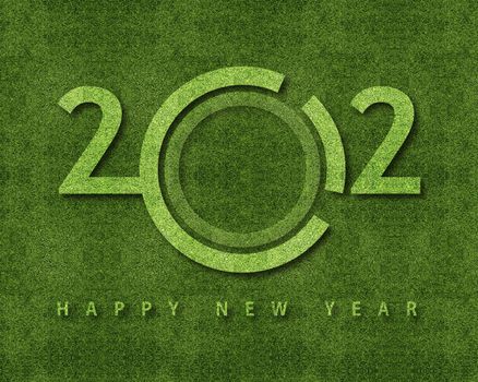 Happy new year 2012, soccer sport conceptual image