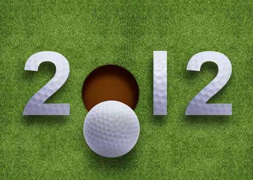 Happy new year 2012, Golf sport conceptual image