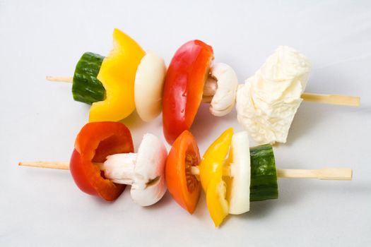 Stock photo: an image of healthy fresh vegetables on sticks