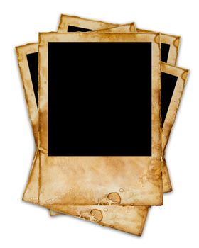 Blank vintage photo paper isolated on white background