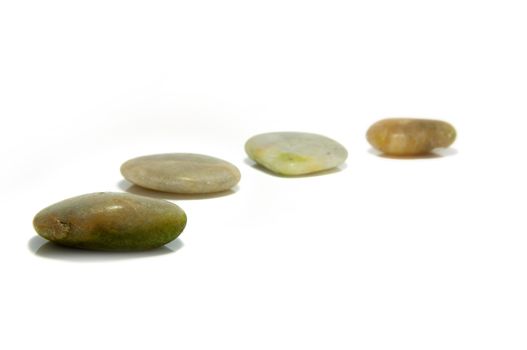 rocks on isolated white with blur