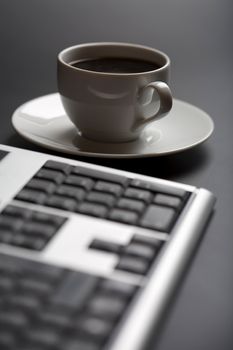 cup of coffee and keyboard