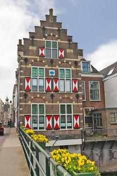 Old house with shutters in Gorinchem. Netherlands