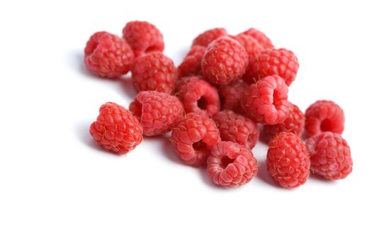 fresh raspberries background isolated