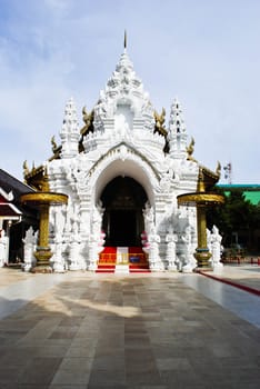 Ancient giant sculpture of temple in Lamphun, Thailand