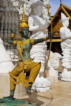 Ancient giant sculpture of temple in Lamphun, Thailand