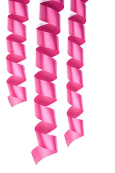 beautiful pink ribbons isolated