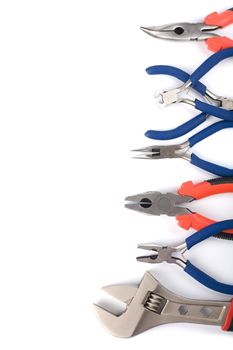 set of colorful tools isolated