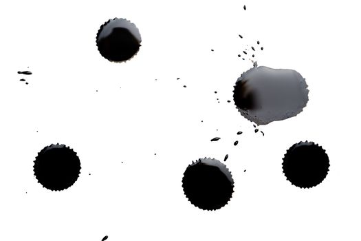 black ink spots isolated