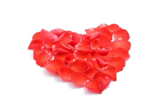 heart shape of rose petals