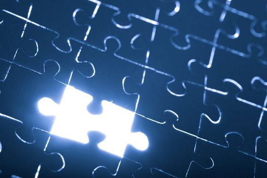 abstract puzzle background with one missing piece