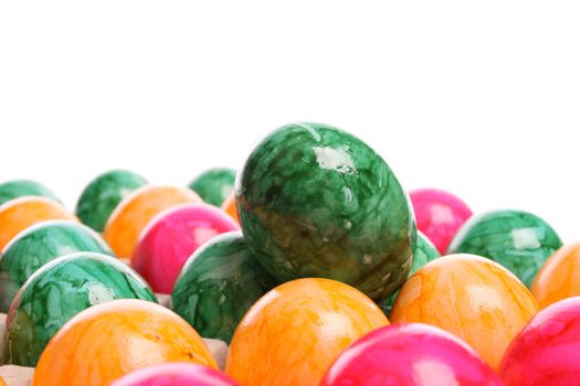 Easter eggs isolated against a white background with copy space
