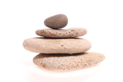 Pile of stones isolated against a white background with copy space
